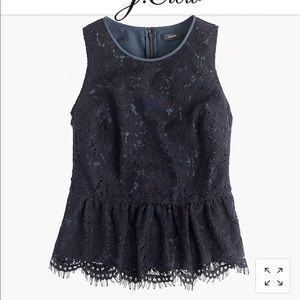 Jcrew peplum lace top